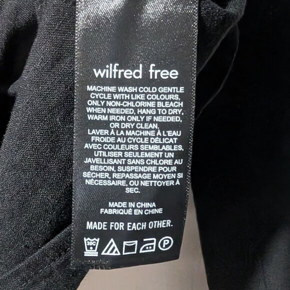 Aritzia Wilfred Free | Aperitif Tie-front Linen Top In Black - Picture 9 of 10